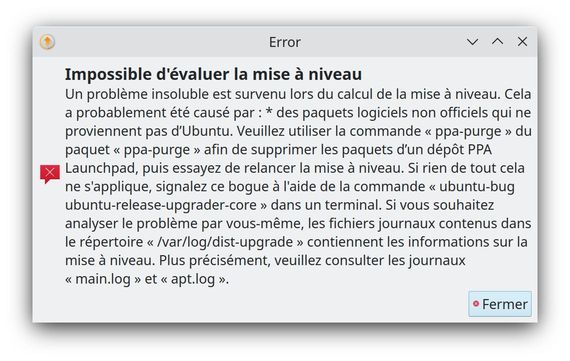 Erreur mise à niveau 24.04 LTS PPA sans remplacement
