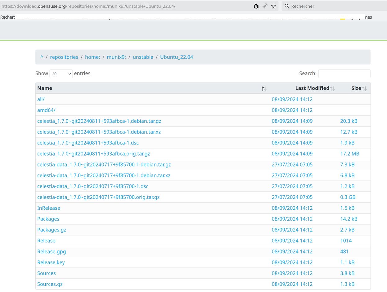 Copie écran site https://download.opensuse.org/repositories/home:/munix9:/unstable/Ubuntu_22.04